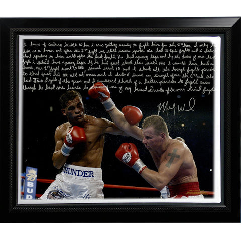 Micky Ward Facsimile Fighting Story Stretched Framed 22x26 Story Canvas