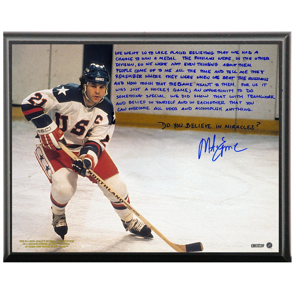 Mike Eruzione Facsimile Miracle Metallic 8x10 Story Plaque