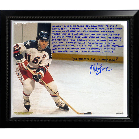 Mike Eruzione Facsimile Miracle Story Stretched Framed 22x26 Story Canvas