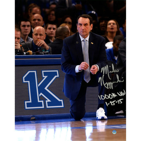 Mike Krzyzewski Signed 1000 Win 11x14 Photo w 1000th Win Insc