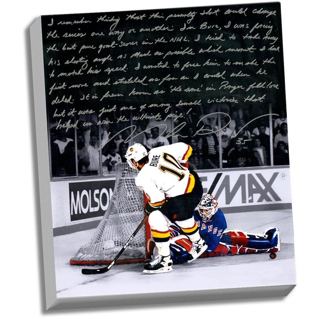 Mike Richter Facsimile Pavel Bure Save Stretched 16x20 Story Canvas