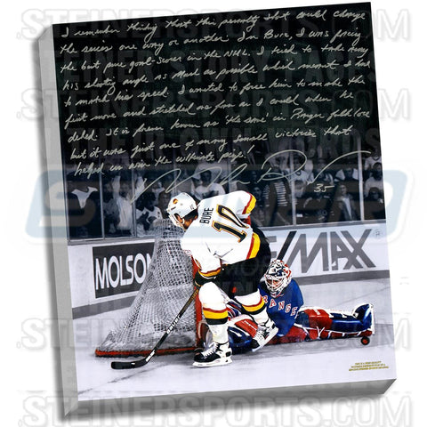 Mike Richter Facsimile Pavel Bure Save Stretched 22x26 Story Canvas