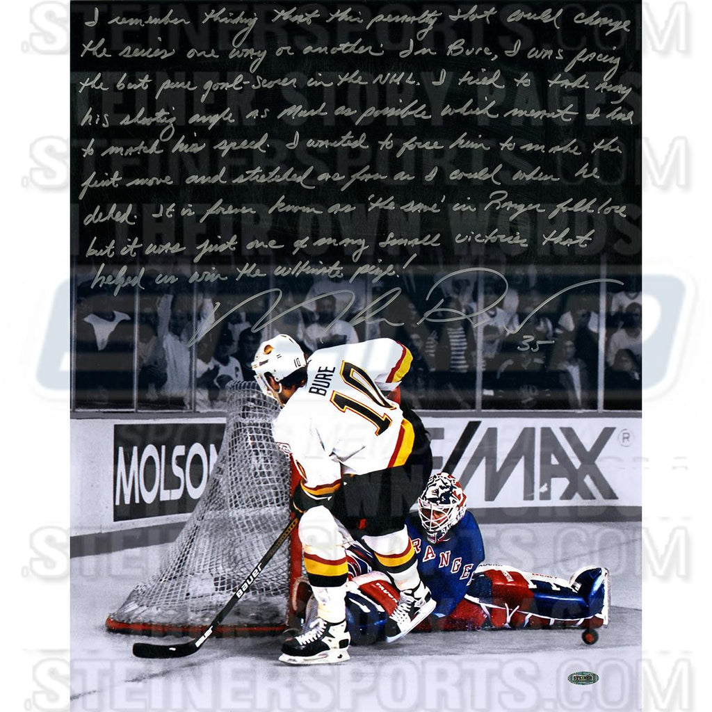 Mike Richter Signed Save on Pavel Bure 16x20 Story Photo