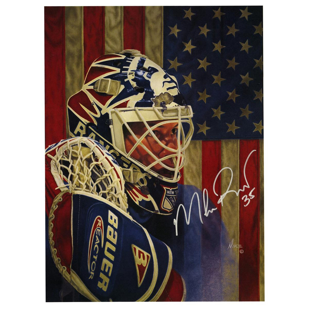 Mike Richter Signed USA Litho Poster