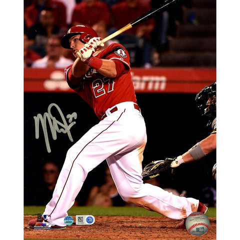 Mike Trout Signed Swing 8x10 Photo (MLB Auth)