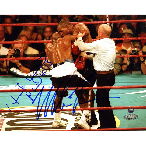 Mike TysonEvander Holyfield Dual Signed Biting Holyfield 8x10 Photo (Tri-Star Auth)