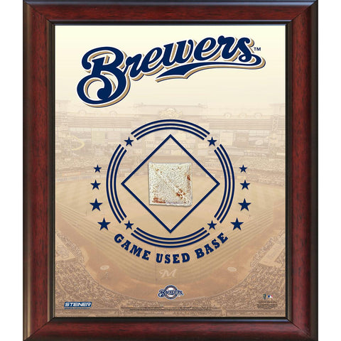 Milwaukee Brewers Game Used Base 11x14 Stadium Collage