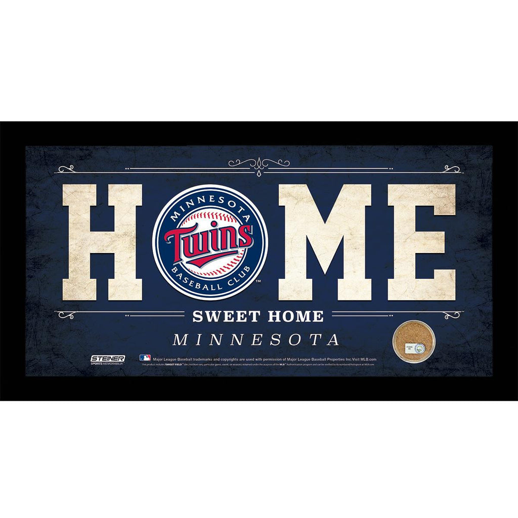 Minnesota Twins 10x20 Home Sweet Home Sign with Game-Used Dirt from Target Field