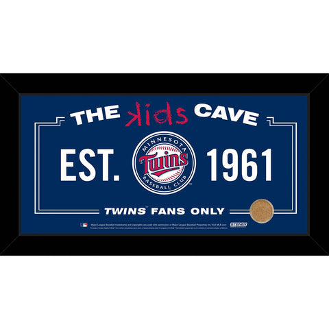 Minnesota Twins 10x20 Kids Cave Sign w Game Used Dirt from Target Field