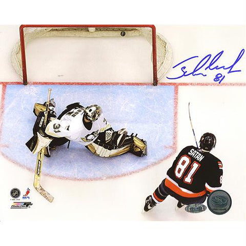 Miroslav Satan Shootout Goal vs Penguins 16x20 Photo