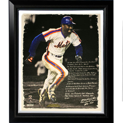 Mookie Wilson Facsimile 86 Buckner Game Story Stretched Framed 22x26 Story Canvas