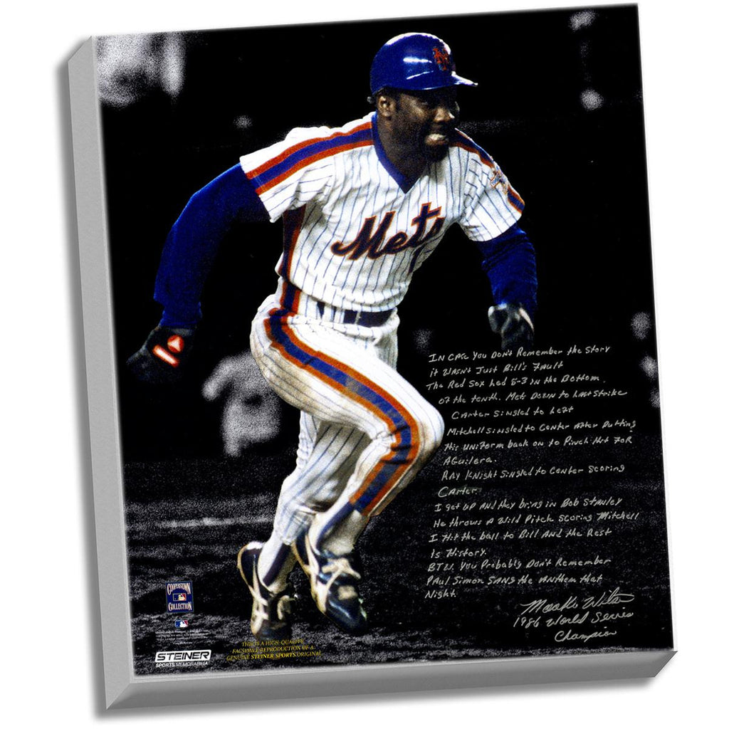 Mookie Wilson Facsimile 86 Buckner Game Stretched 22x26 Story Canvas