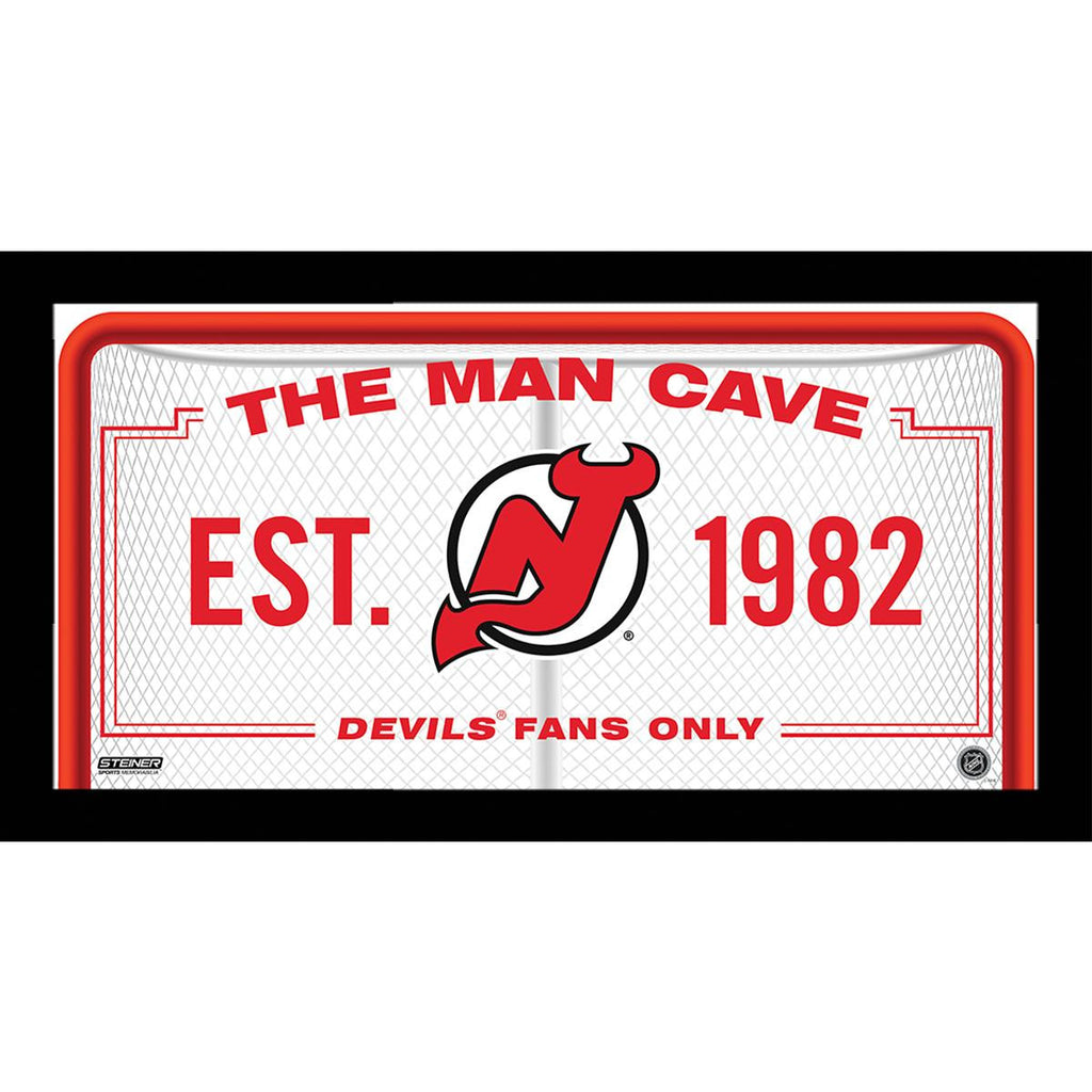 New Jersey Devils Man Cave Sign 10x20 Framed Photo