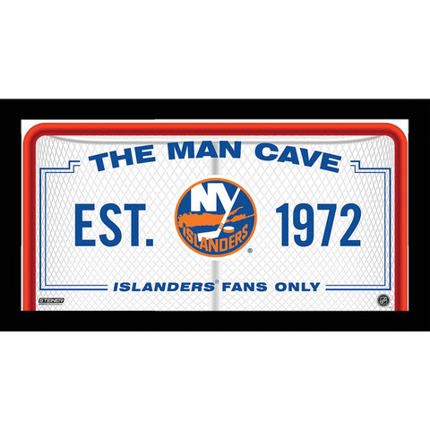 New York Islanders Man Cave Sign 10x20 Framed Photo