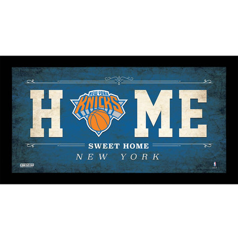 New York Knicks 10x20 Home Sweet Home Sign w Game Used Net