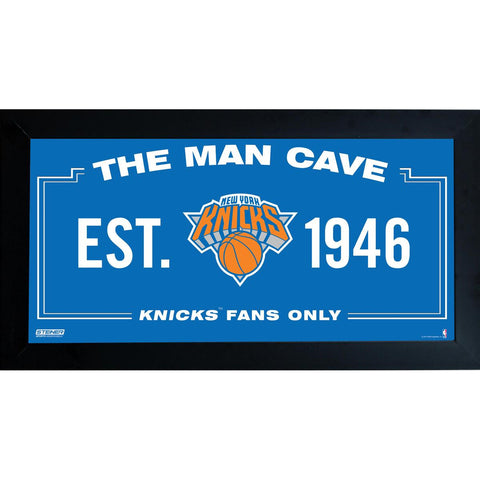 New York Knicks Man Cave Sign 10x20 Framed Photo