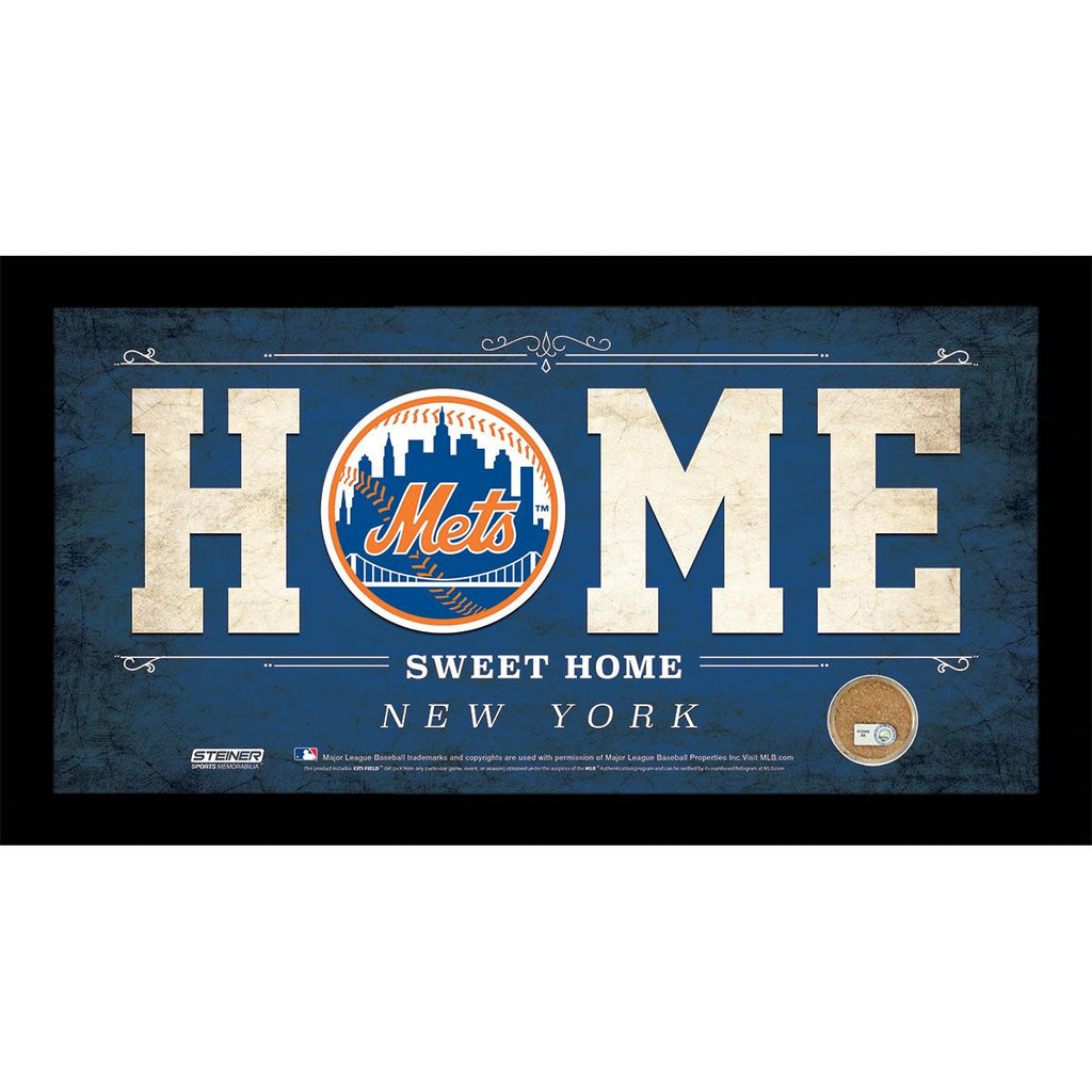 New York Mets 10x20 Home Sweet Home Sign with Game-Used Dirt from Citi Field