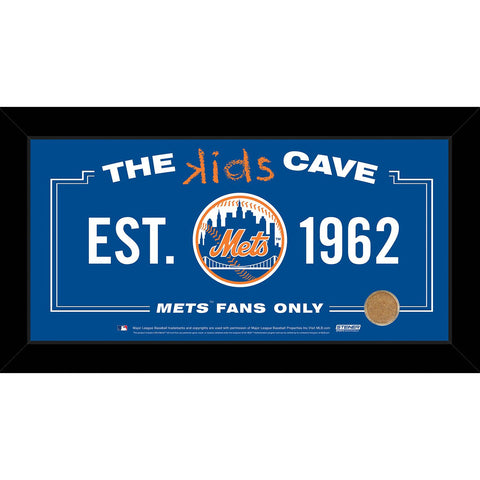 New York Mets 10x20 Kids Cave Sign w Game Used Dirt from Citi Field