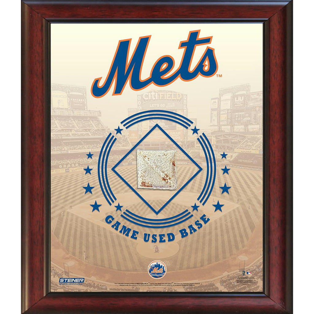 New York Mets Game Used Base 11x14 Stadium Collage