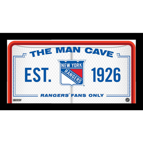 New York Rangers Man Cave Sign 10x20 Framed Photo