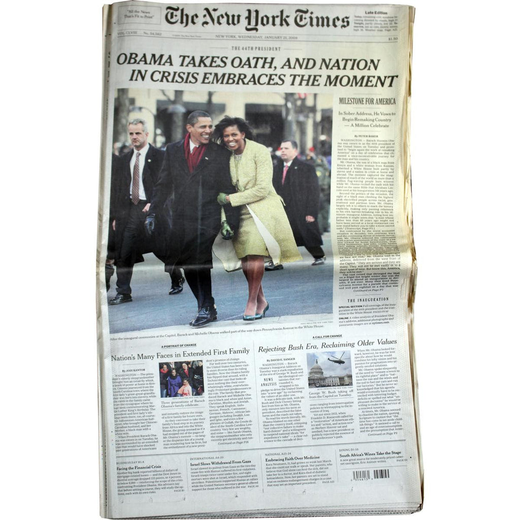 New York Times Paper January 21 2009