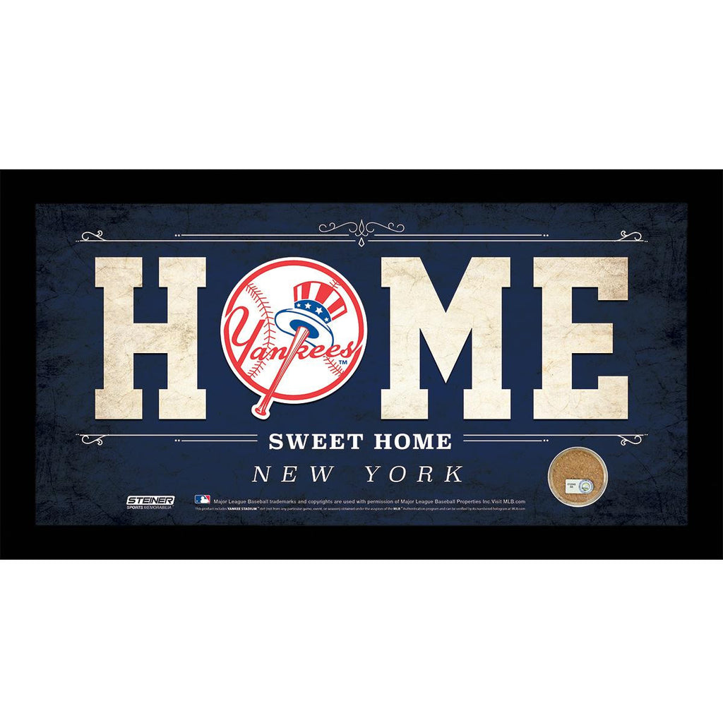 New York Yankees 10x20 Home Sweet Home Sign with Game-Used Dirt from Yankee Stadium