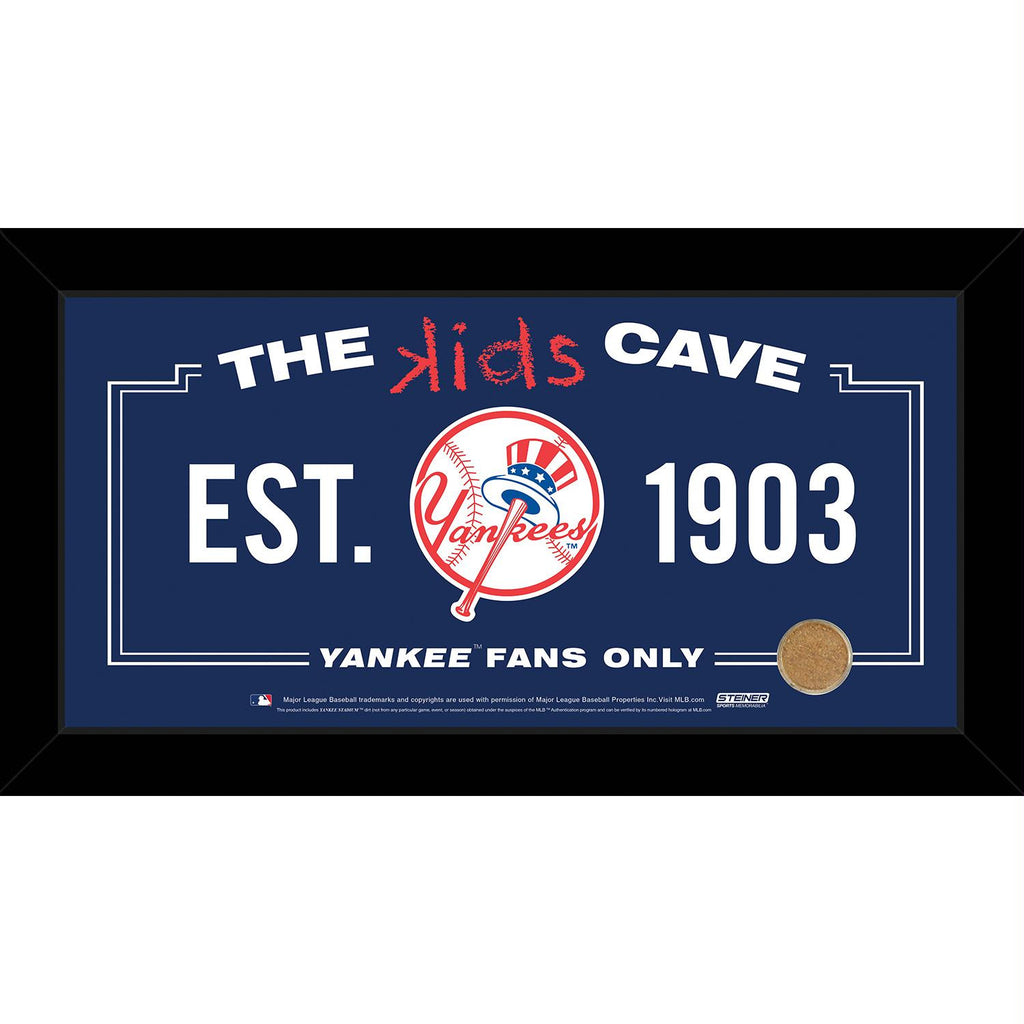 New York Yankees 10x20 Kids Cave Sign w Game Used Dirt from Yankee Stadium