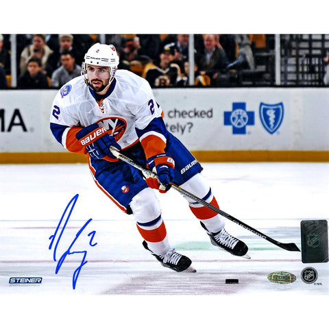 Nick Leddy Signed New York Islanders White Jersey 8x10 Photo