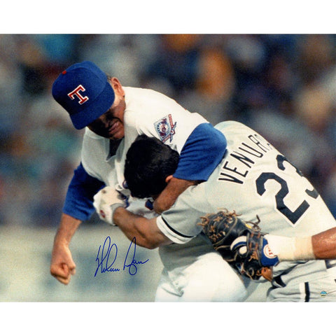 Nolan Ryan Signed Ventura Fight Horizontal 16x20 Photo