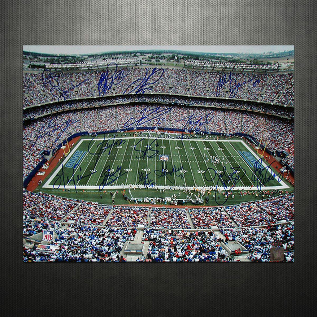 NY Giants Greats Multi Signed Stadium Shot 16x20 Photo (16 Sig)