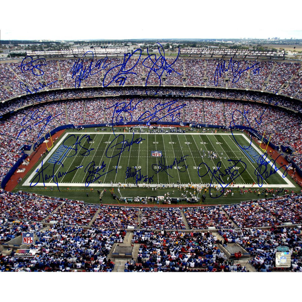 NY Giants Greats Multi Signed Stadium Shot 16x20 Photo (18 Sig)