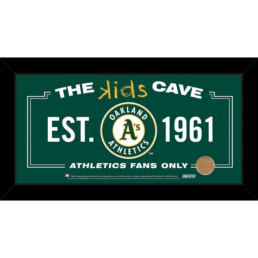 Oakland Athletics 10x20 Kids Cave Sign w Game Used Dirt from O.co Coliseum