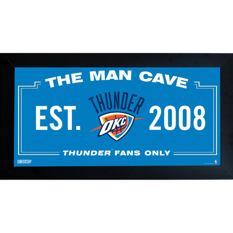 Oklahoma City Thunder Man Cave Sign 10x20 Framed Photo