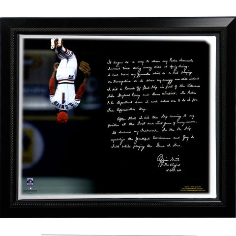 Ozzie Smith Facsimile Flip Framed Stretched 22x26 Story Canvas