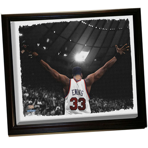 Patrick Ewing Arms Out Framed Stretched 32X40 Canvas