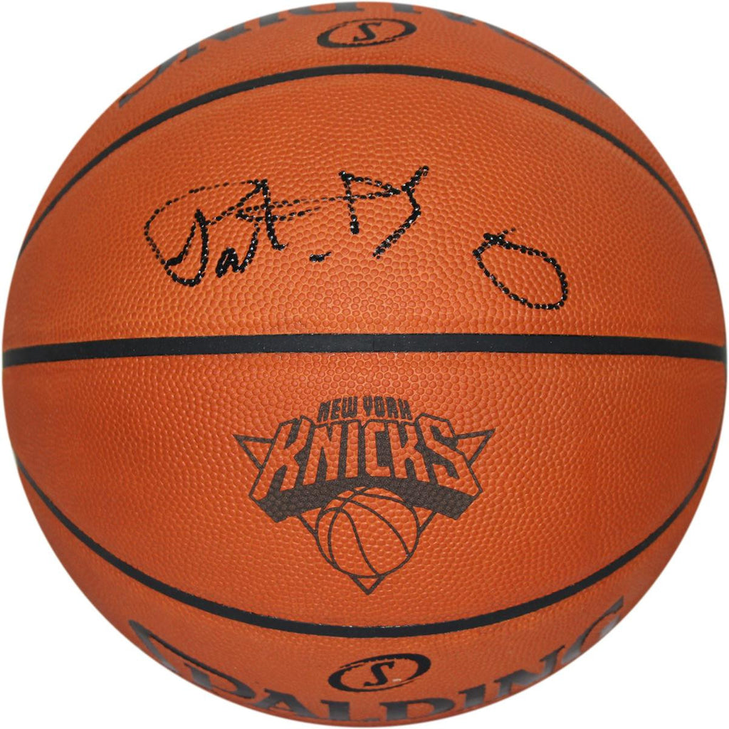 Patrick Ewing Signed Knicks Logo Basketball