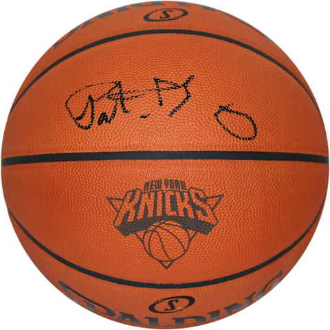 Patrick Ewing Signed Knicks Logo Basketball