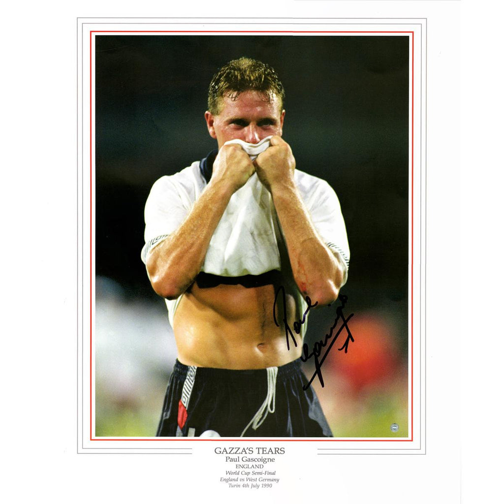 Paul Gascoigne Englands Team 20x24 Photo Gazzas Tears Italia 1990 W.C. Semi-Final (Icons Authenticated & Third Party Hologram)