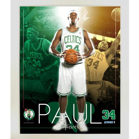 Paul Pierce Boston Celtics Team Colors Composite Vertical Framed 11x14 Collage