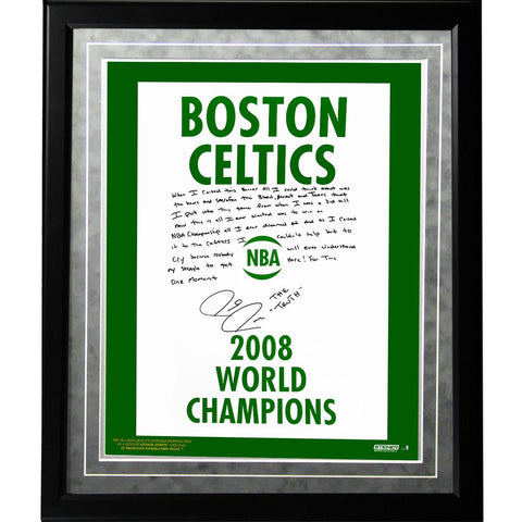 Paul Pierce Facsimile 2008 Champions Banner Framed Metallic 16x20 Story Photo