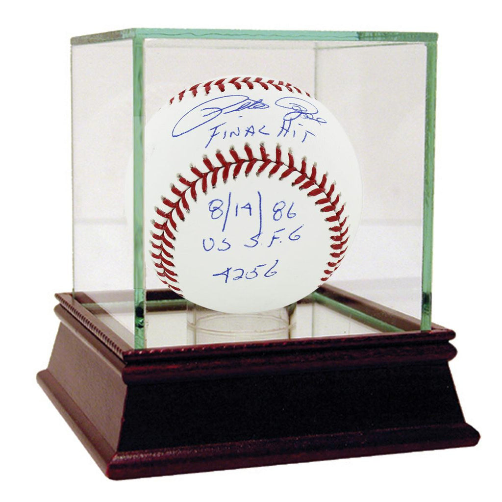 Pete Rose Signed MLB Baseball w Final Hit 81486 vs SFG 4256 insc