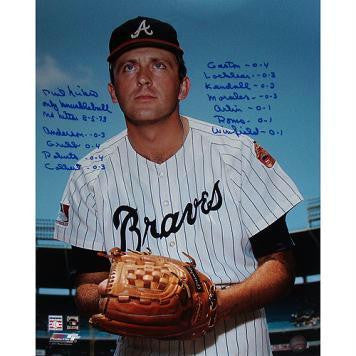 Phil Niekro Atlanta Braves Pinstripe Jersey Vertical 16x20 Photo w Multi Insc.