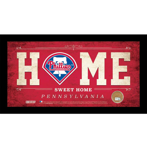 Philadelphia Phillies 10x20 Home Sweet Home Sign with Game-Used Dirt from Citizens Bank Park