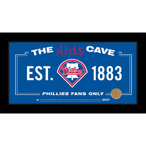 Philadelphia Phillies 10x20 Kids Cave Sign w Game Used Dirt from Citizens Bank Park