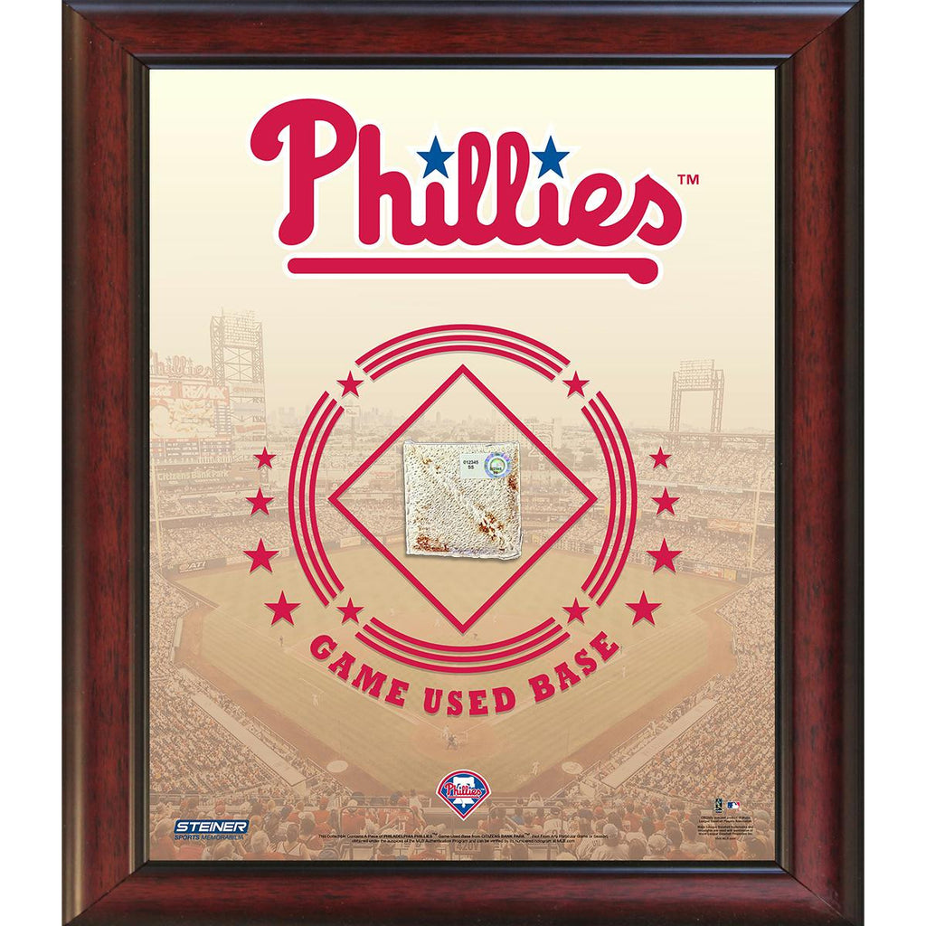 Philadelphia Phillies Game Used Base 11x14 Stadium Collage