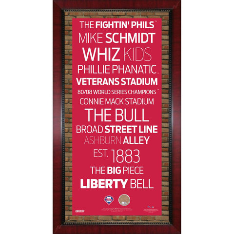 Philadelphia Phillies Subway Sign Wall Art 16x32 Frame w Authentic Dirt from Citizens Bank Park