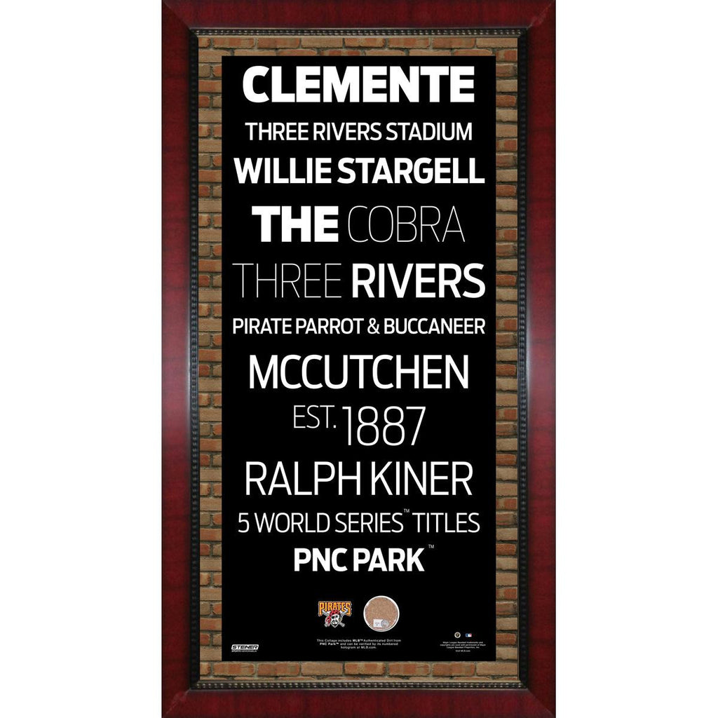 Pittsburgh Pirates Subway Sign Wall Art 16x32 Frame w Authentic Dirt from PNC Park