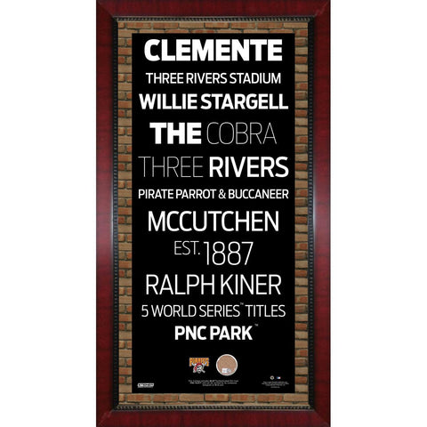 Pittsburgh Pirates Subway Sign Wall Art 16x32 Frame w Authentic Dirt from PNC Park