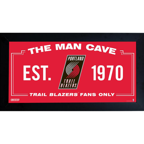 Portland Trailblazers Man Cave Sign 10x20 Framed Photo