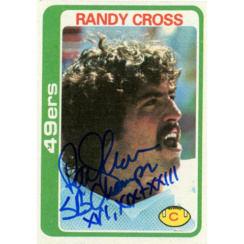 Randy Cross Rookie Card w SB Champs XVI XIX XXIII insc